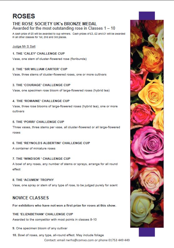 WINDSOR ROSE CLASSES The Rose Society UK